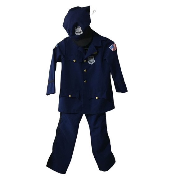 UNISEX KIDS 3 PIECE POLICE COSTUME SIZE MEDIUM 8-10 - Picture 2 of 5